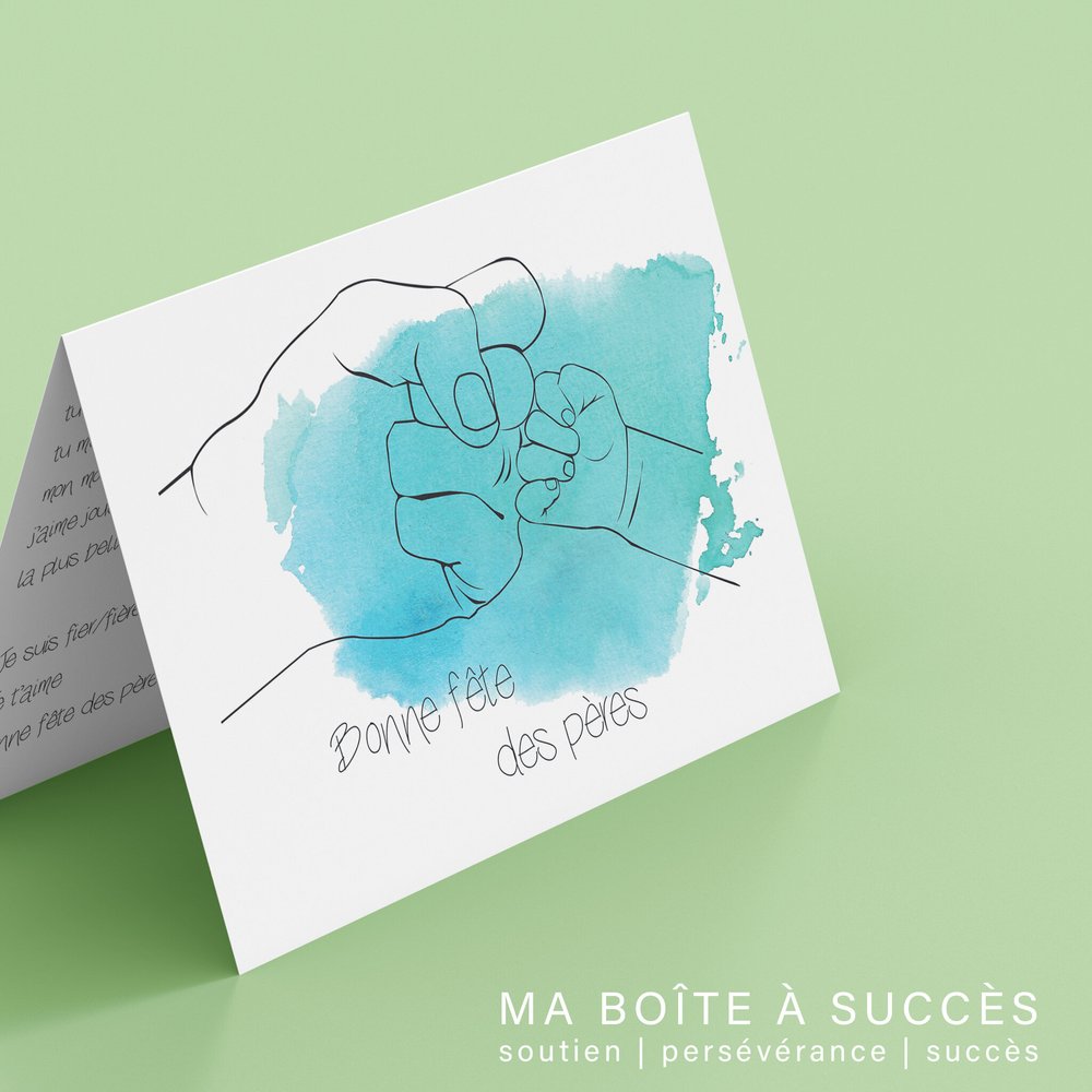Carte Pour La Fete Des Peres Mains Ensembles Ma Boite A Succes