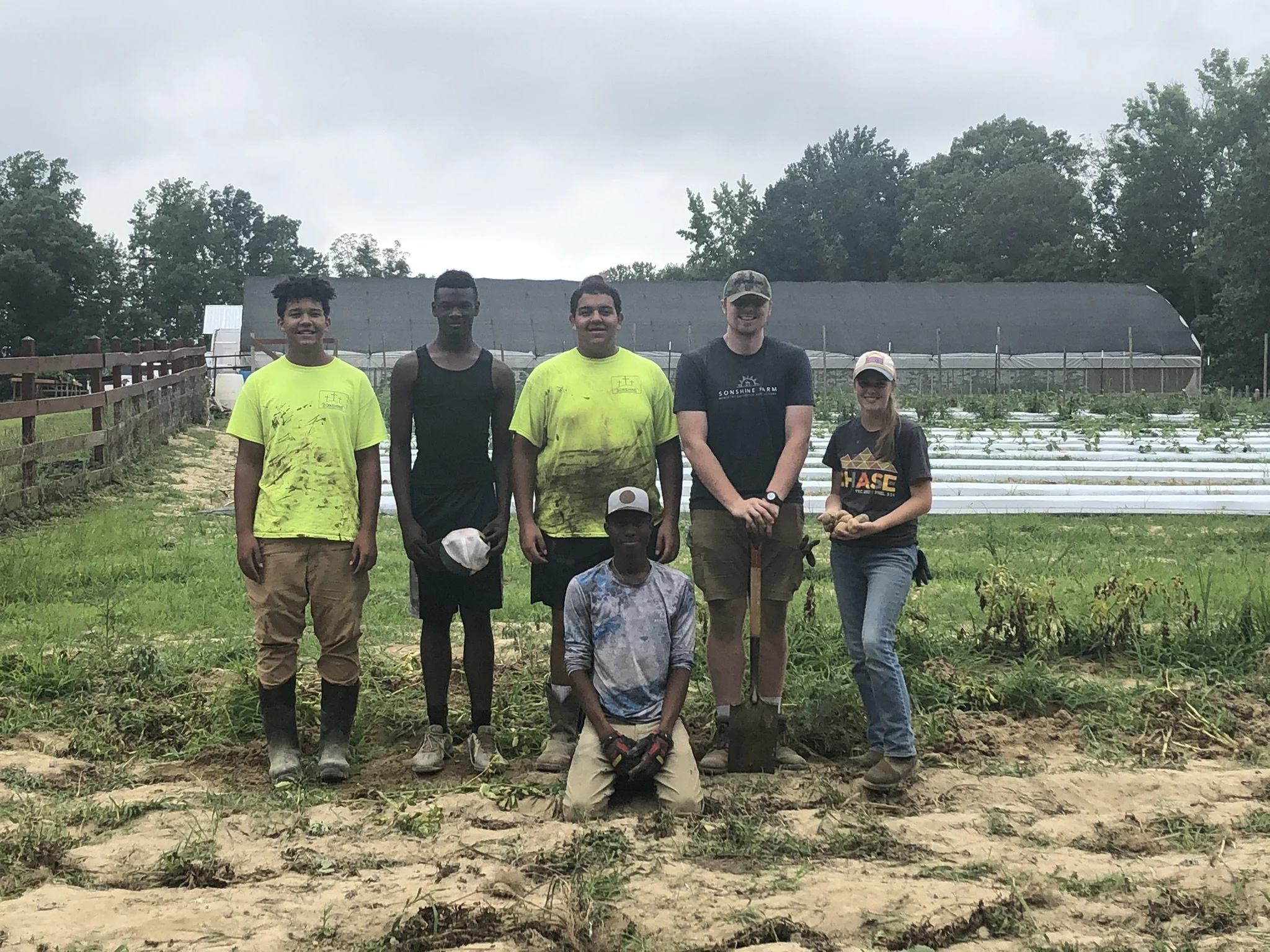 L-R: Tashawn, Makhi, Ray, Nathan, April.   
 Kneeling: Keon