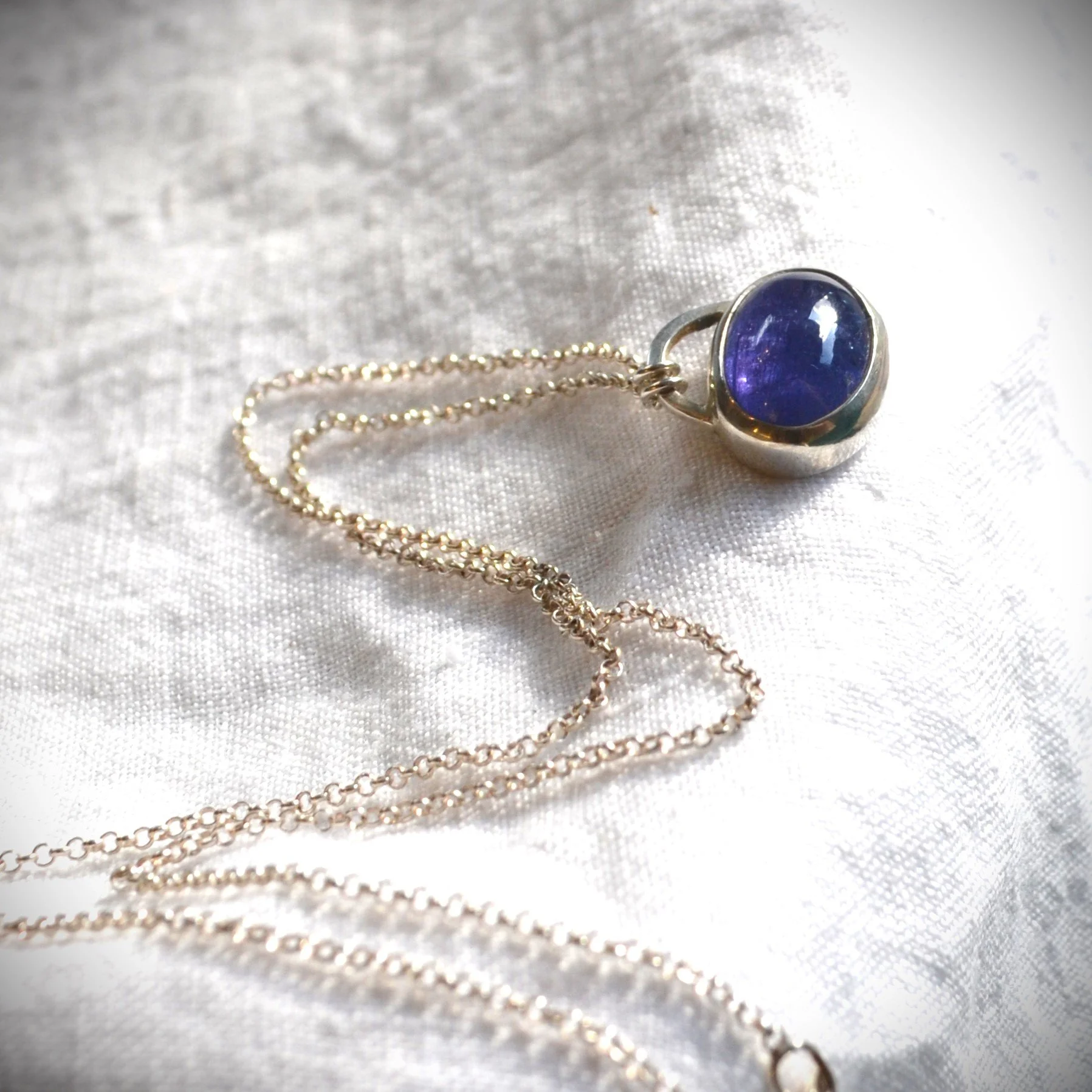 Tanzanite silver pendant