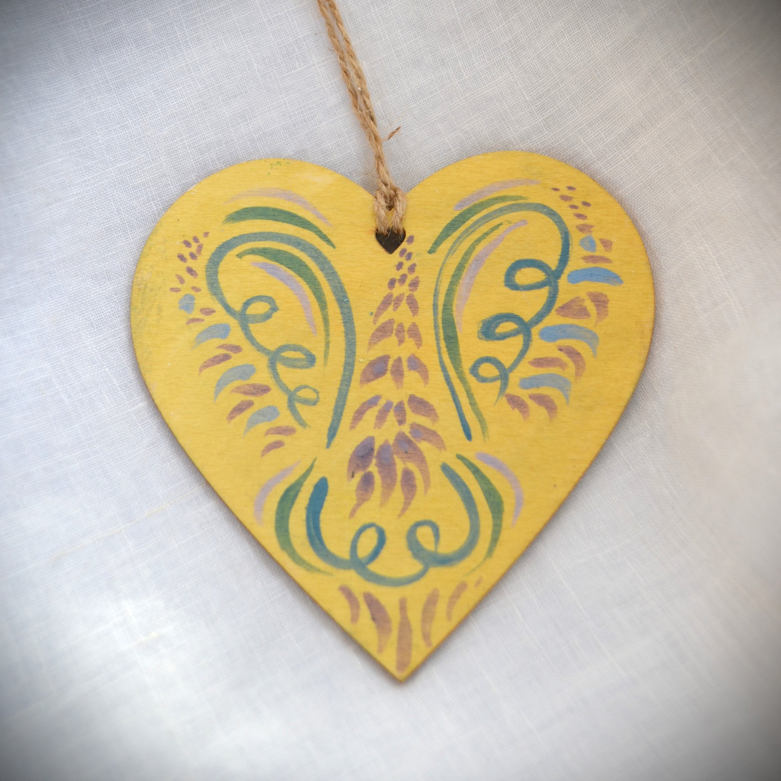 Bloomsbury heart yellow and grey