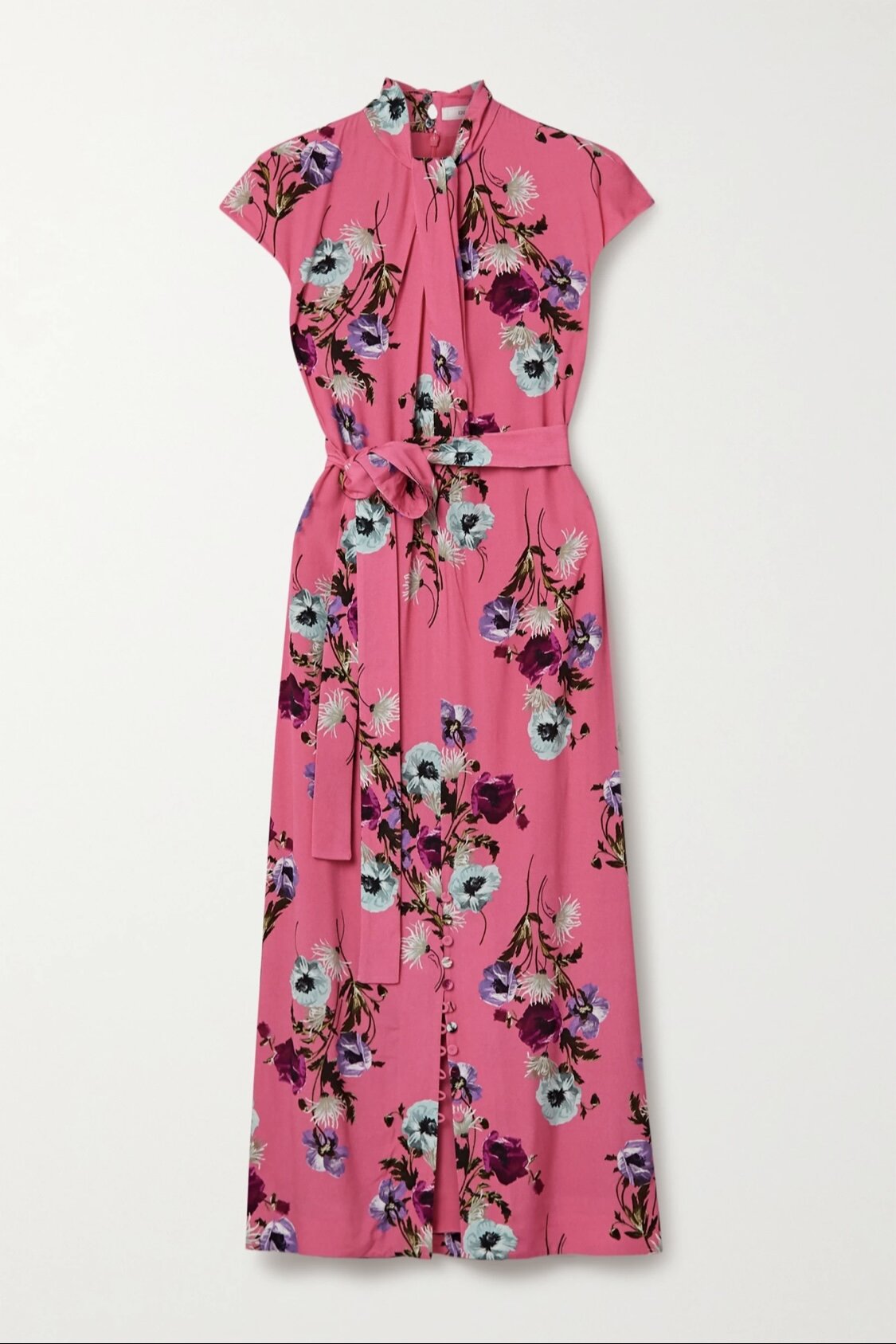 Finn belted floral-print crepe midi dress