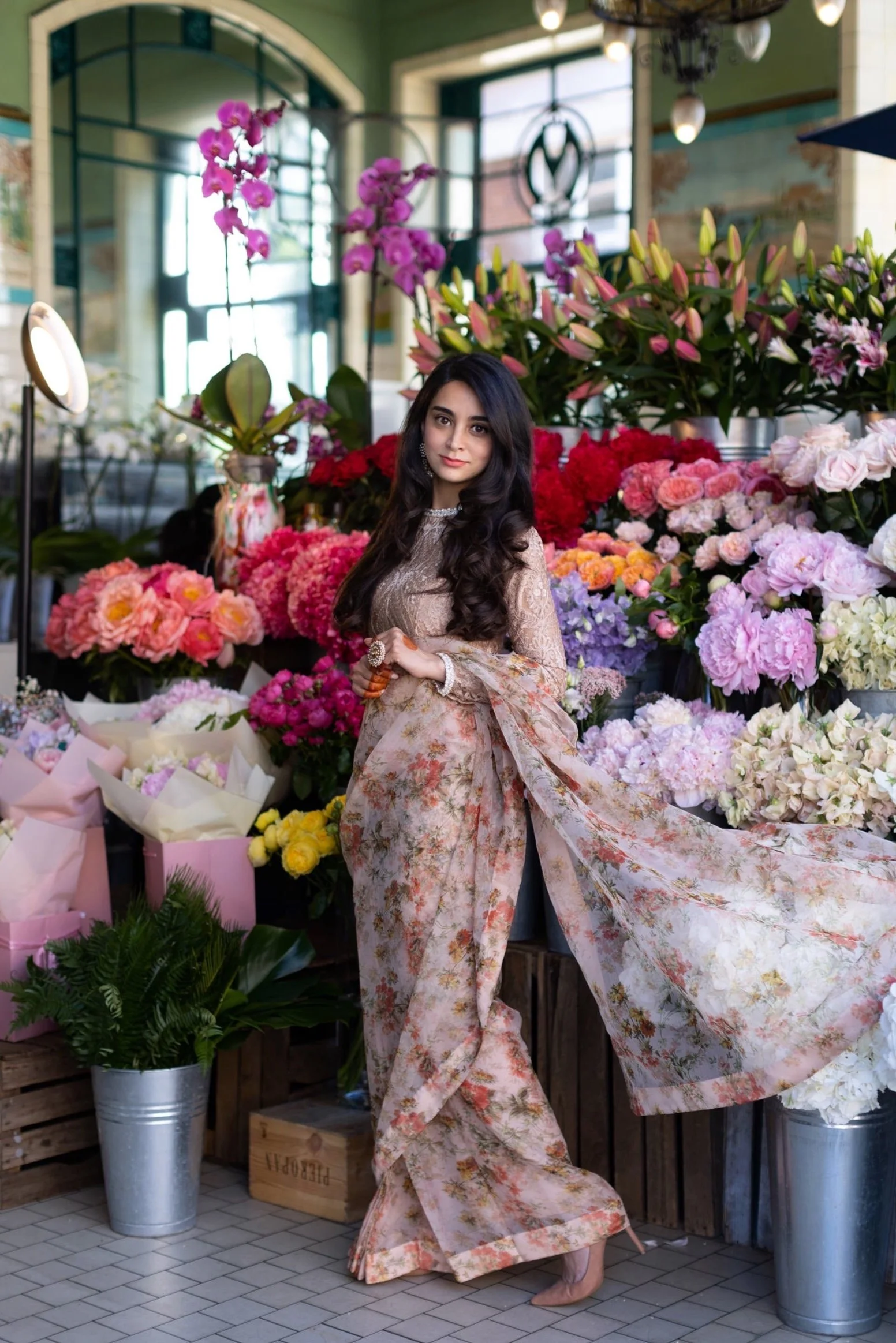 A Floral Organza Sari by Socially Conscious Vleien