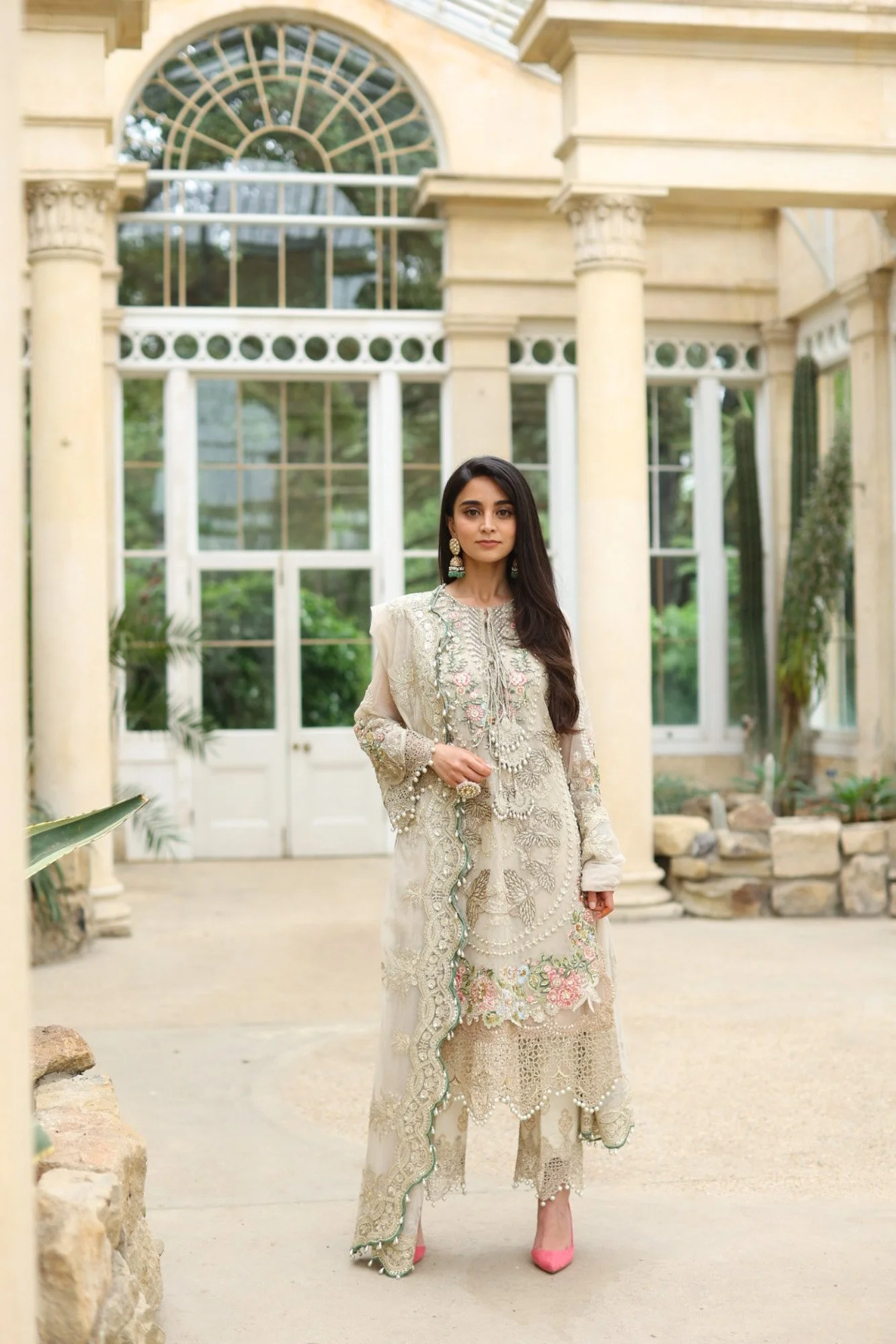 Praire, Ivory layered with Pearls by Sana Safinaz 