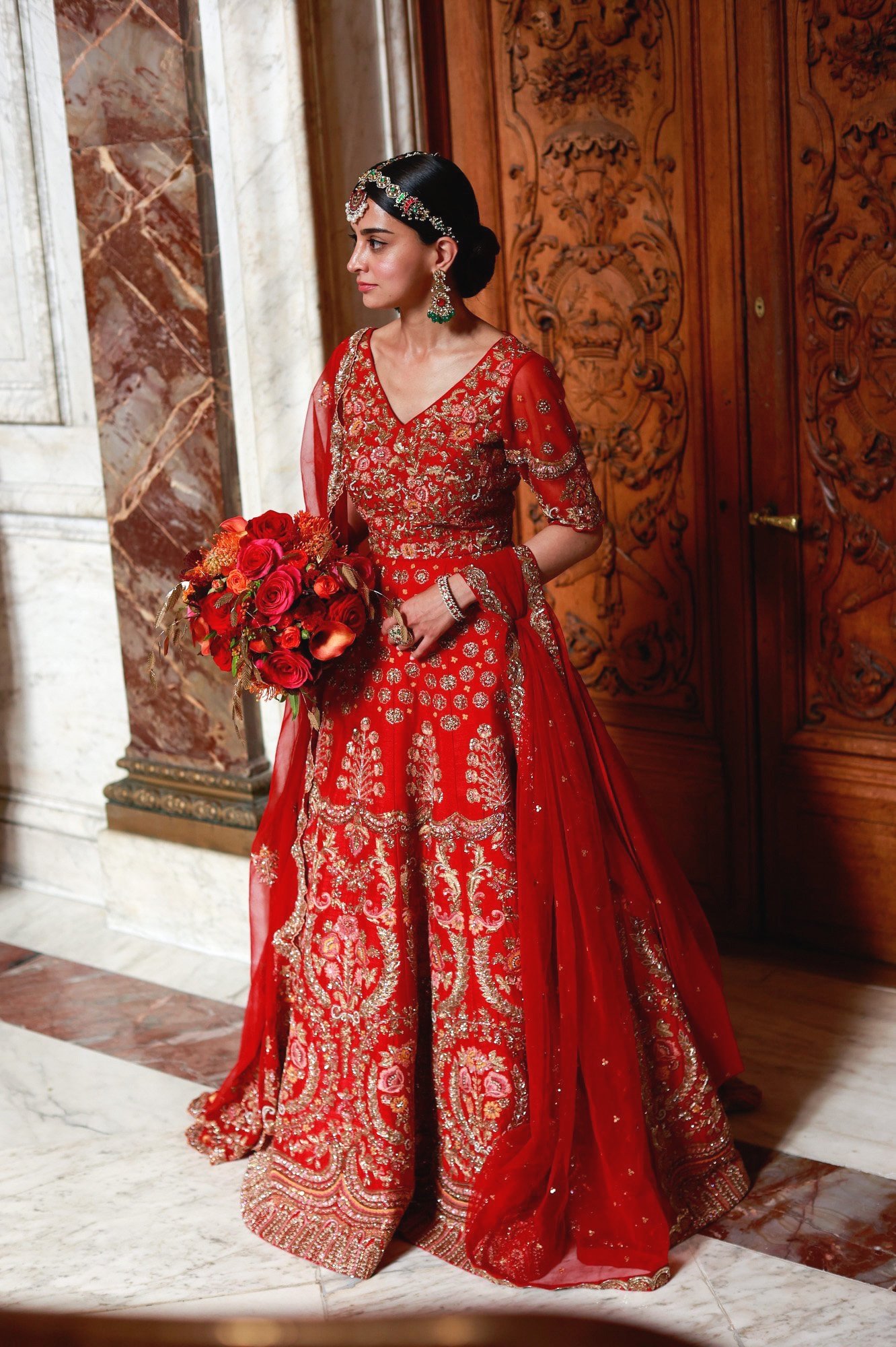 Shyamal and Bhumika's Traditional Bridal Wear via Aashni &amp; Co