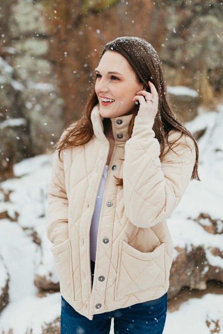 Snowy Colorado Engagement Lost Gulch Boulder _ Castle Rock Photographer Katie Baechler-25.jpg