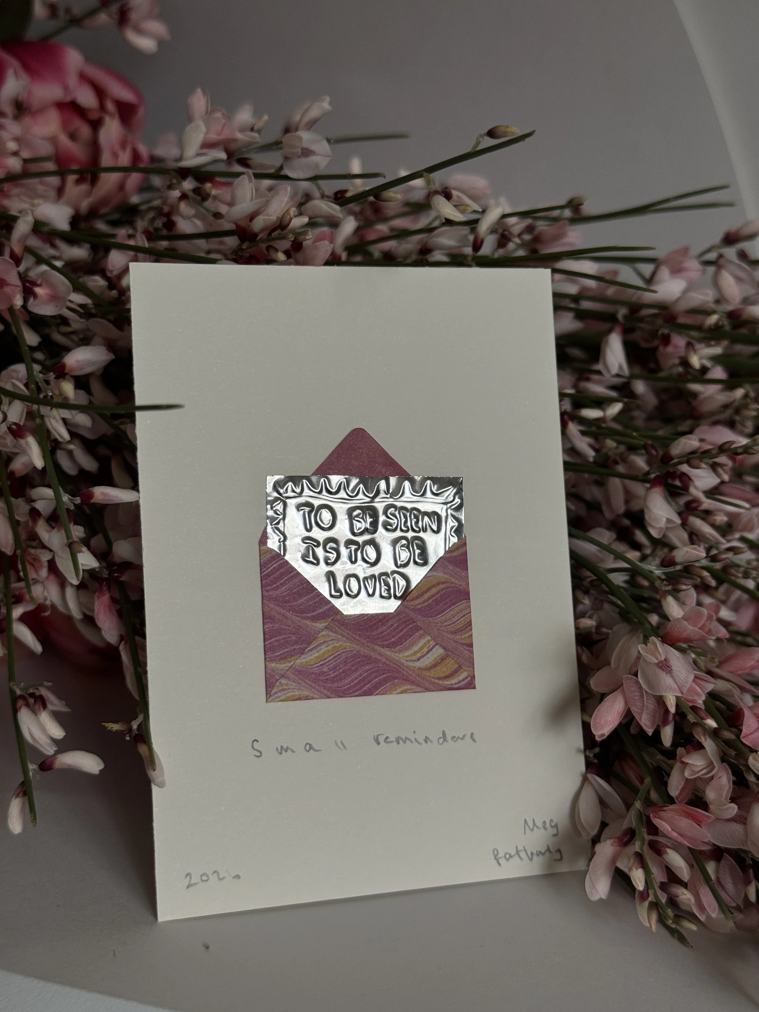 'To be seen is to be loved' - Lys bouquet with Meg Fatharly artwork