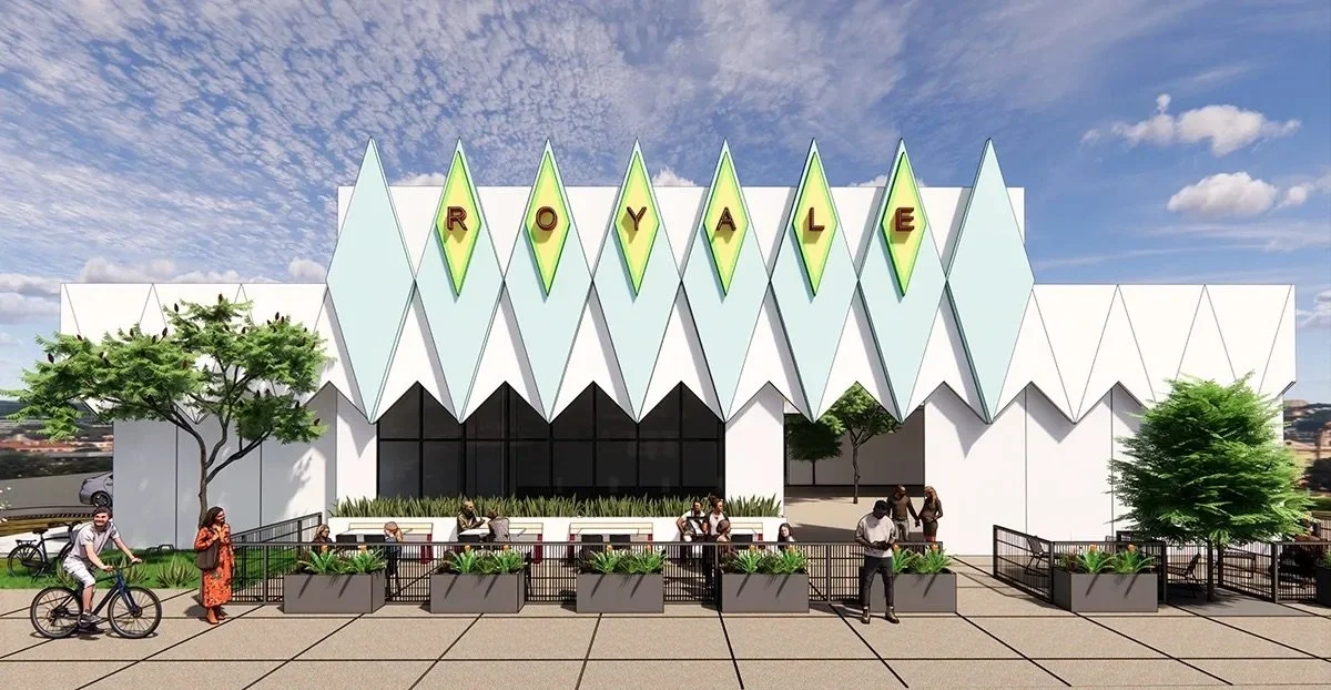 Architectural rendering of the renovated Royale shopping center