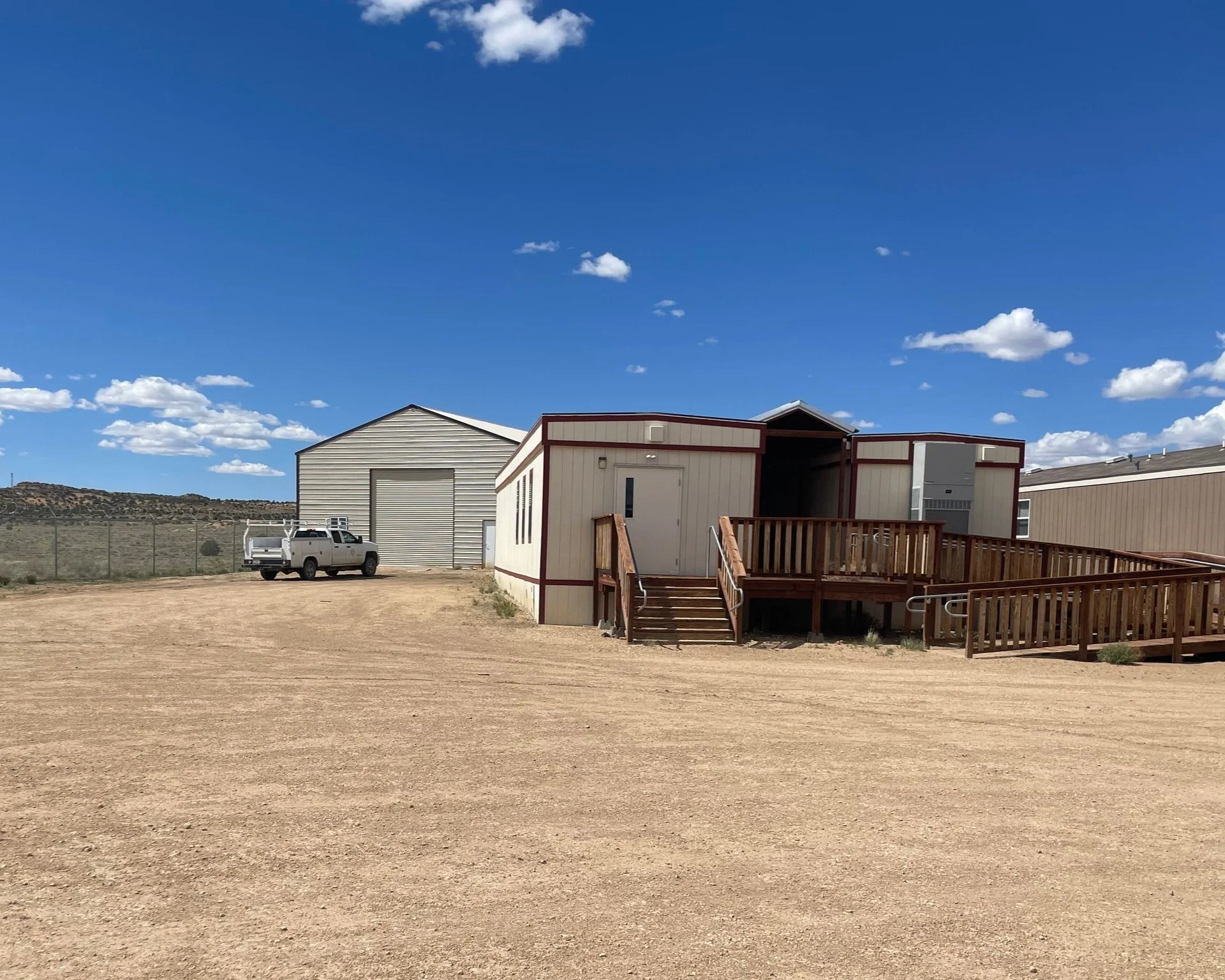 Photo of the Hopi Tribe's municipal complex with a truck parked outside