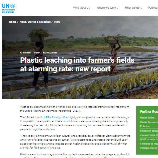 agriculture — News Stories About Plastic Pollution — Beyond Plastics Working To End SingleUse