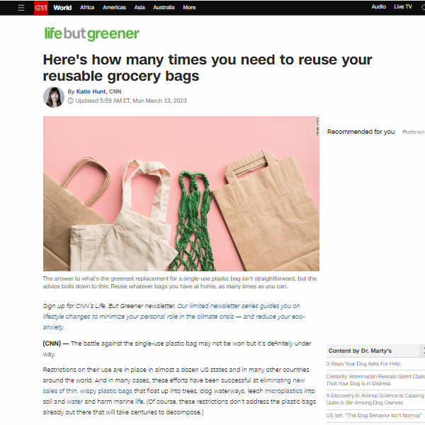 Here's how many times you need to reuse your reusable grocery bags