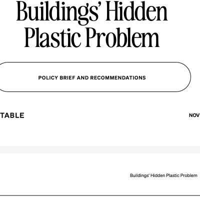 Buildings’ Hidden Plastic Problem
