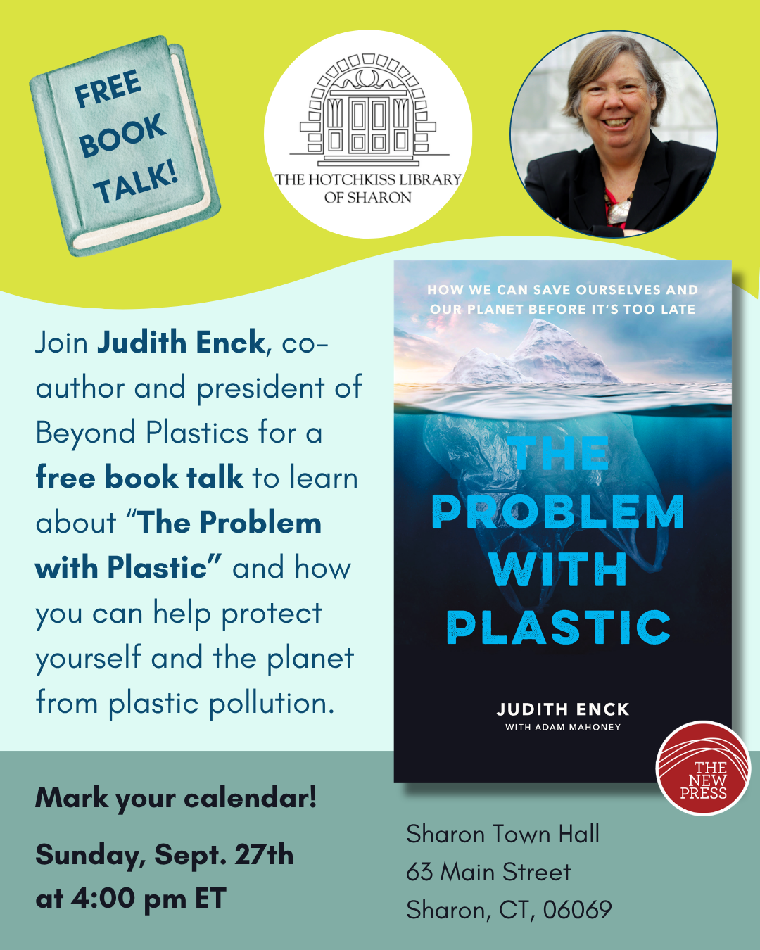 Talk with Judith Enck at the Sharon, CT Town Hall