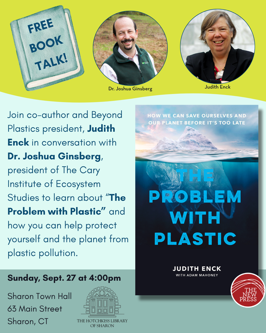 Talk with Judith Enck &amp; Dr. Joshua Ginsberg in Sharon, CT