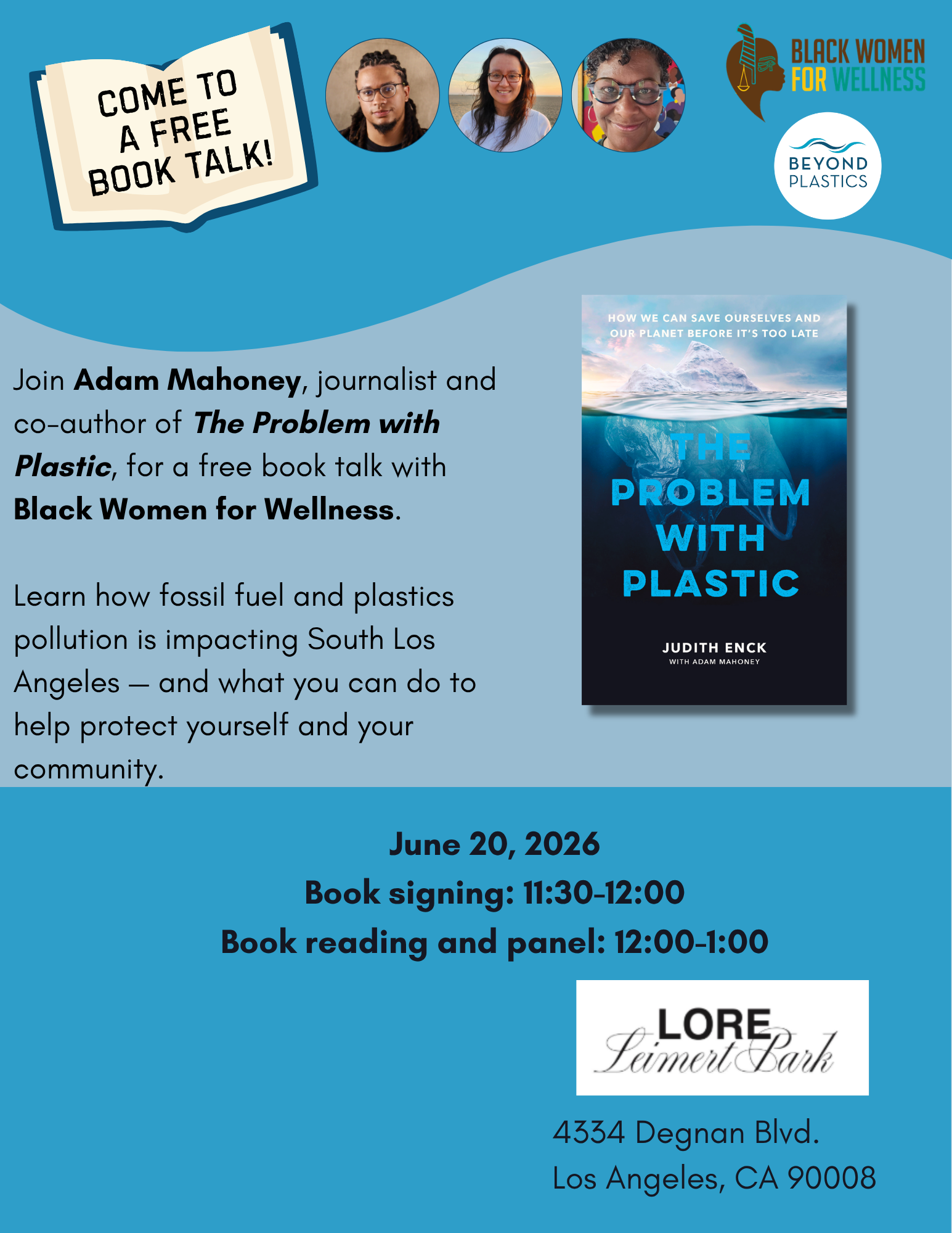 Talk with co-author Adam Mahoney and Black Women for Wellness at Lore Leimert Park in Los Angeles, CA