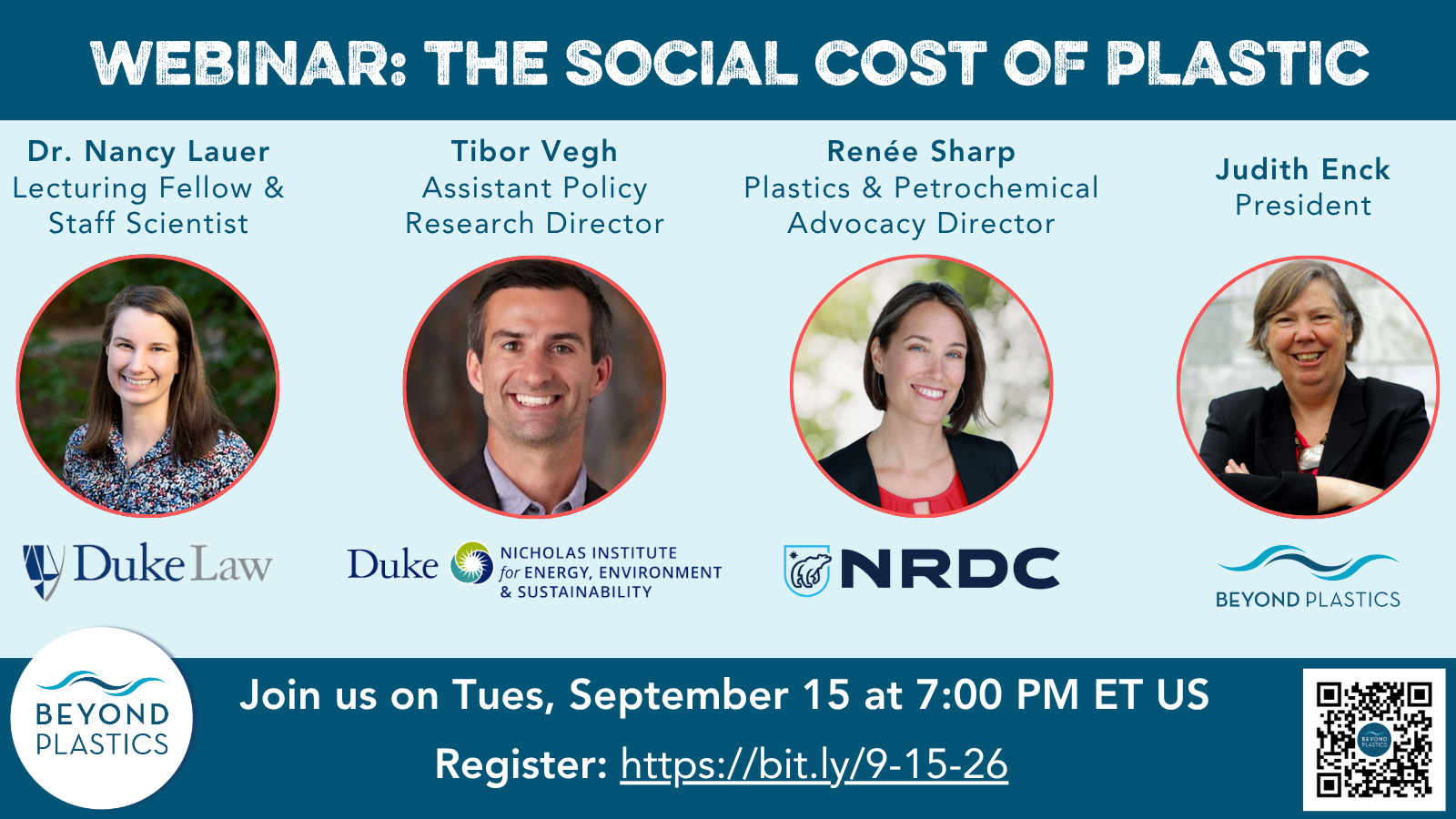 The Social Cost of Plastic: Beyond Plastics Free Webinar with Duke University and Natural Resources Defense Council
