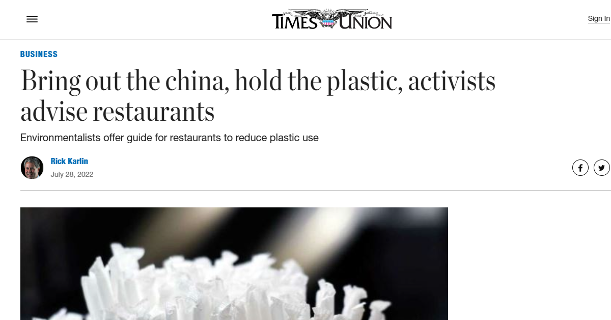 Bring Out the China, Hold the Plastic, Activists Advise Restaurants