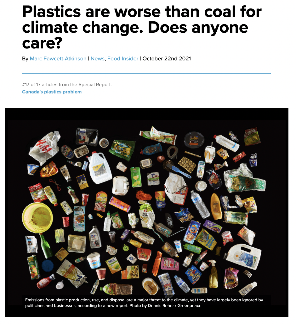 Plastics are worse than coal for climate change. Does anyone care