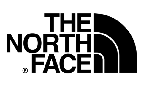 The North Face logo with bold black text and a stylized black half-dome graphic.