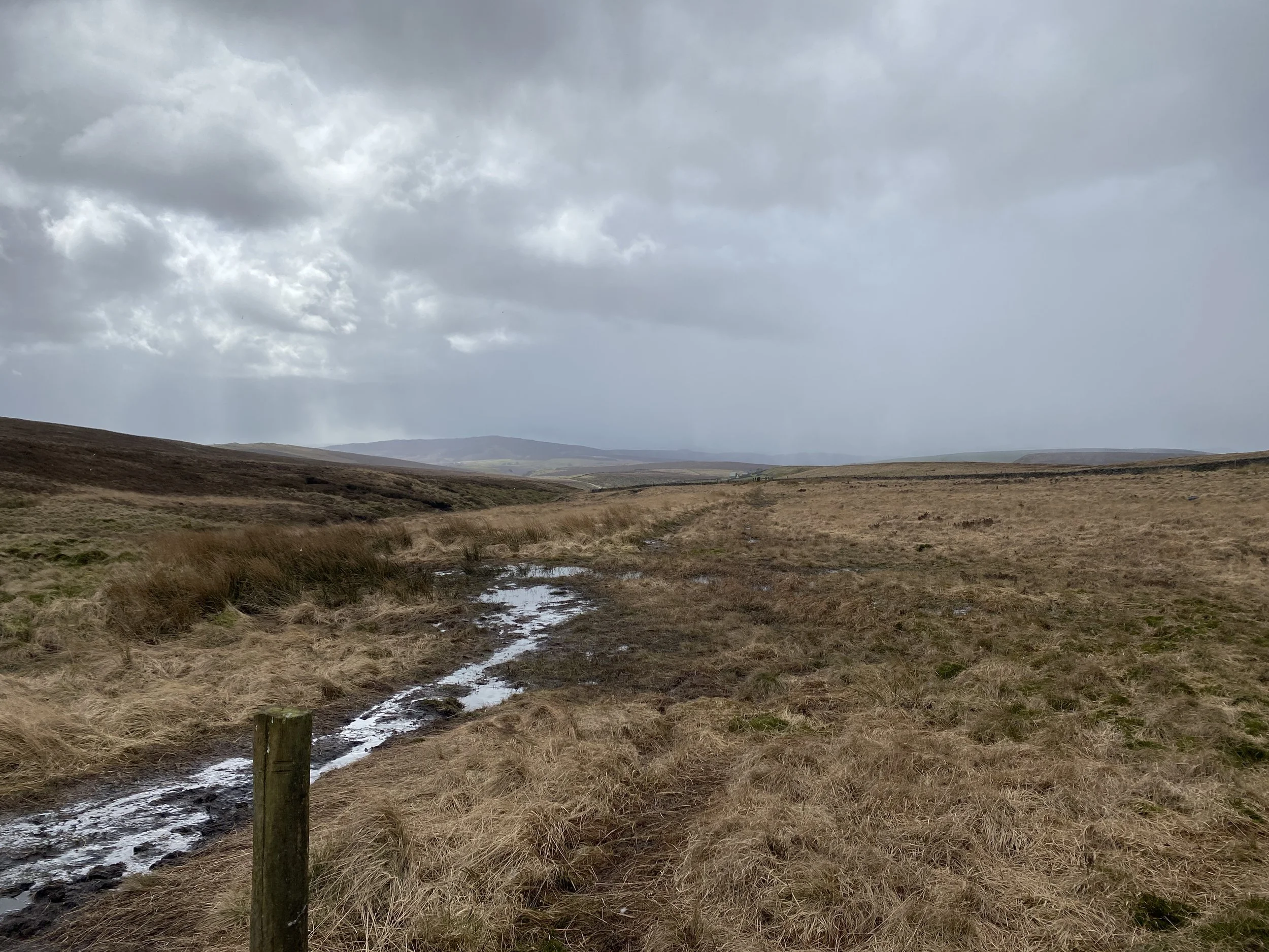 Windswept, wild moorland above Flash, Britain's highest village