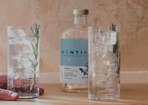 Bottle of Pentire with two glasses