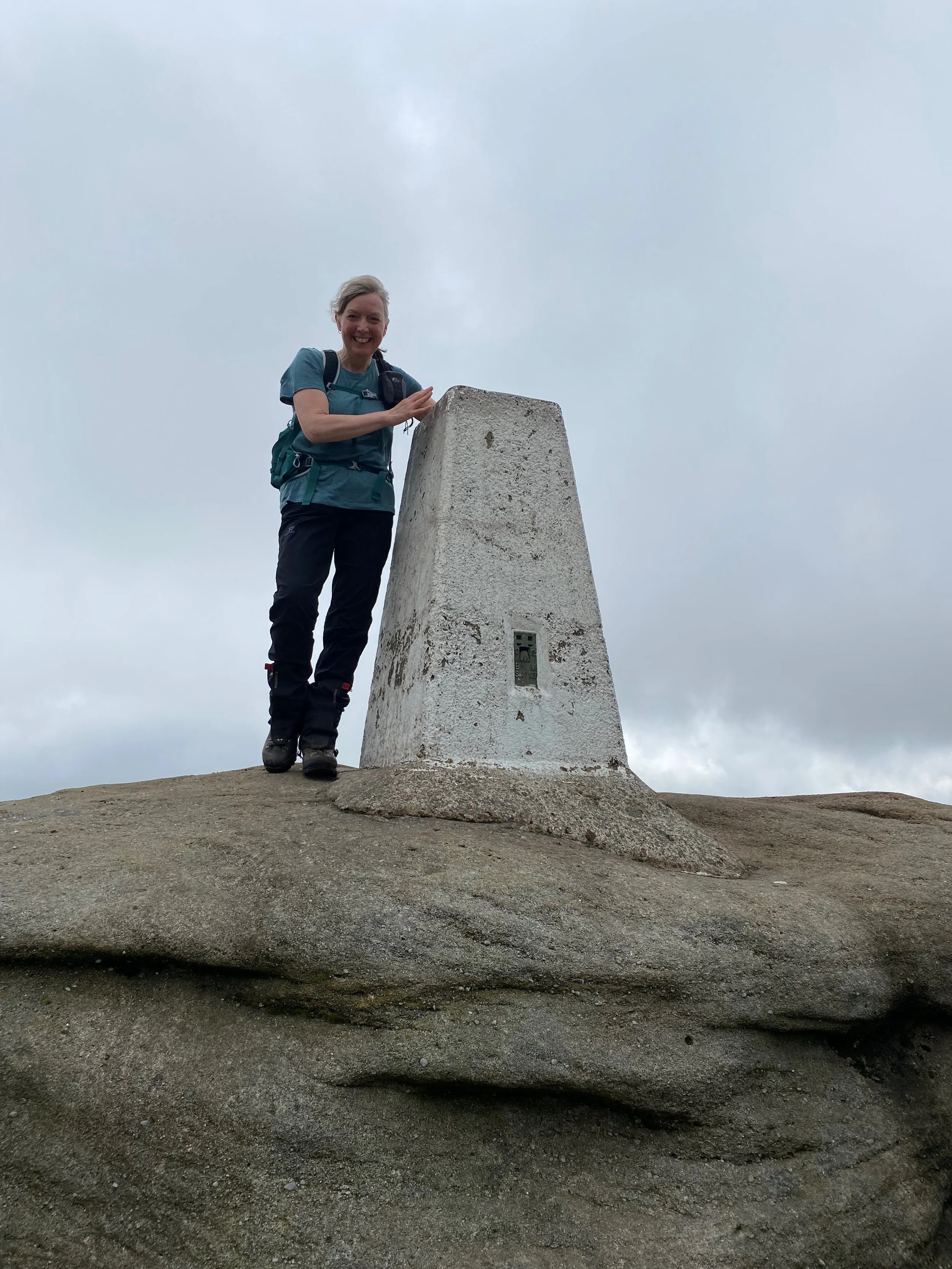 Standing at Kinder trig point, Peak District