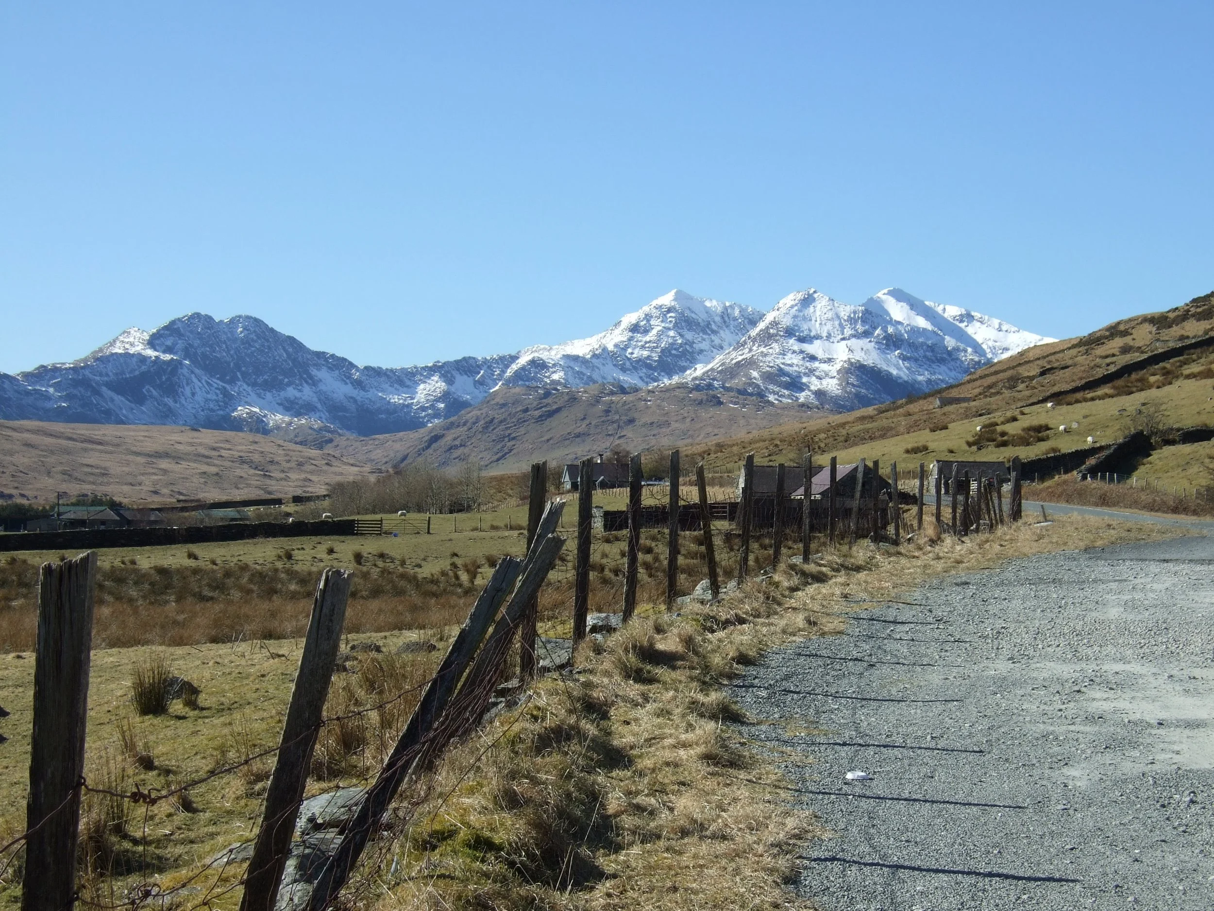 Snowcapped peaks of the Snowdon horseshoe, Wales