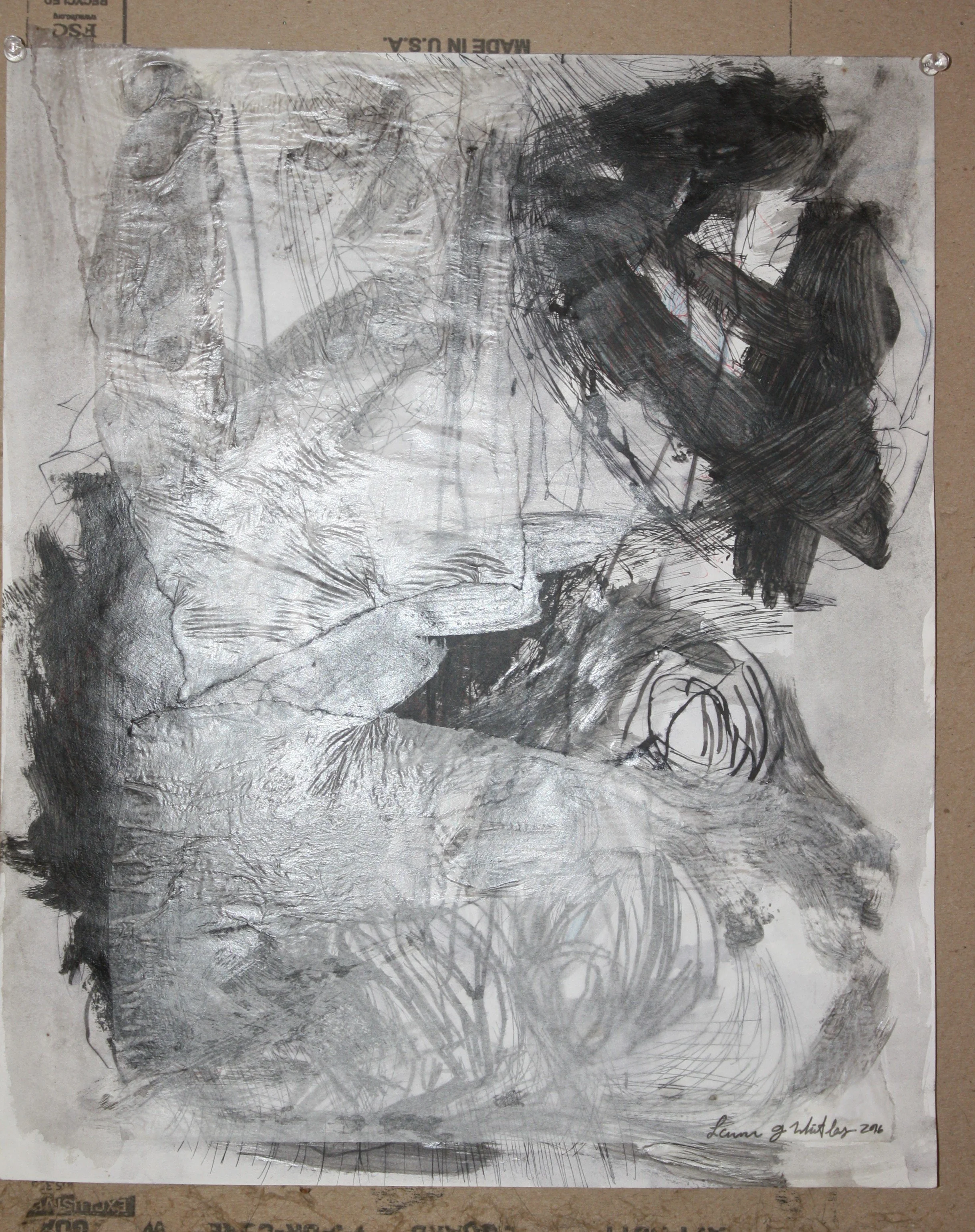 Black and White Layer with Drawing