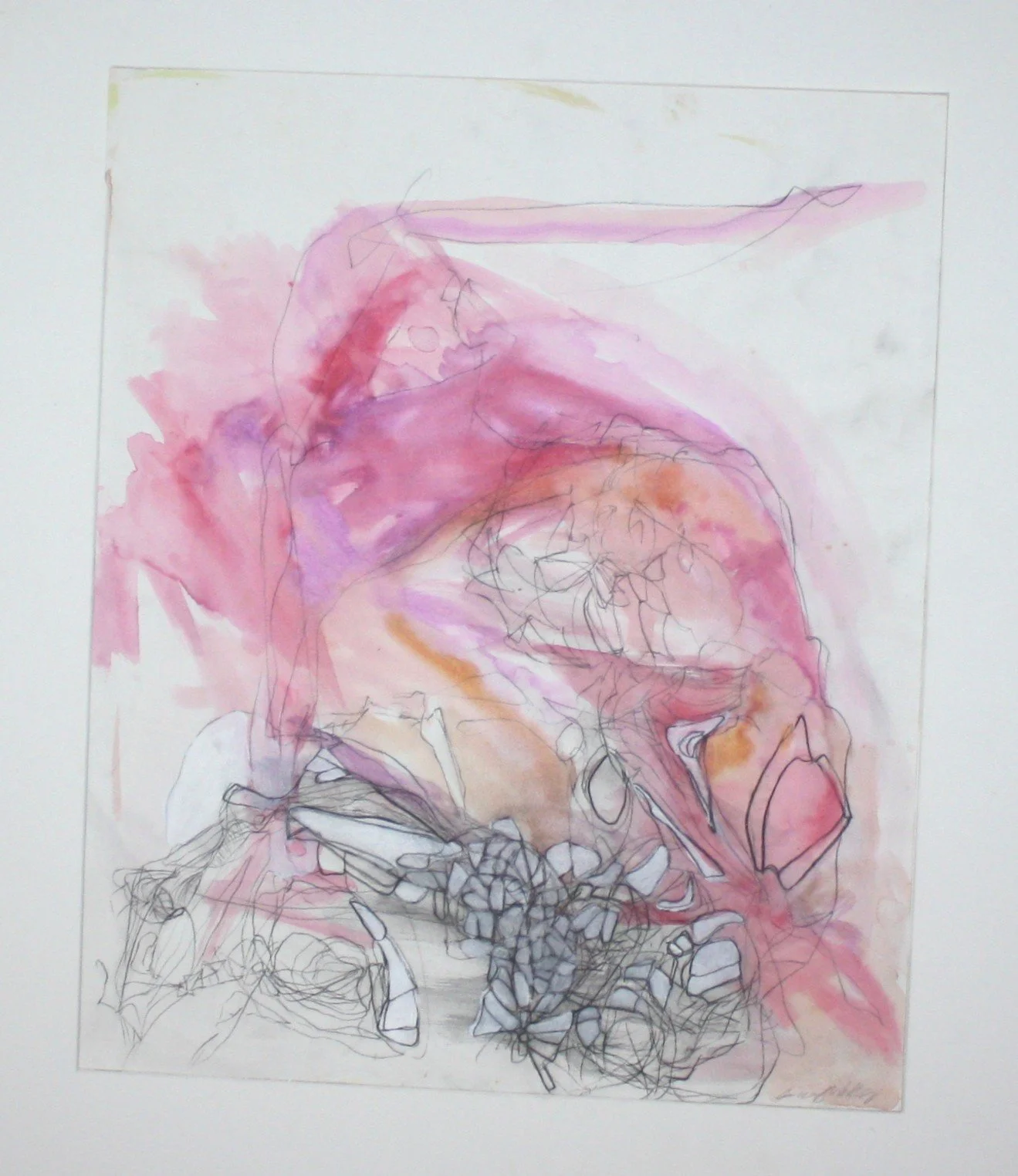 Abstract watercolor and ink drawing