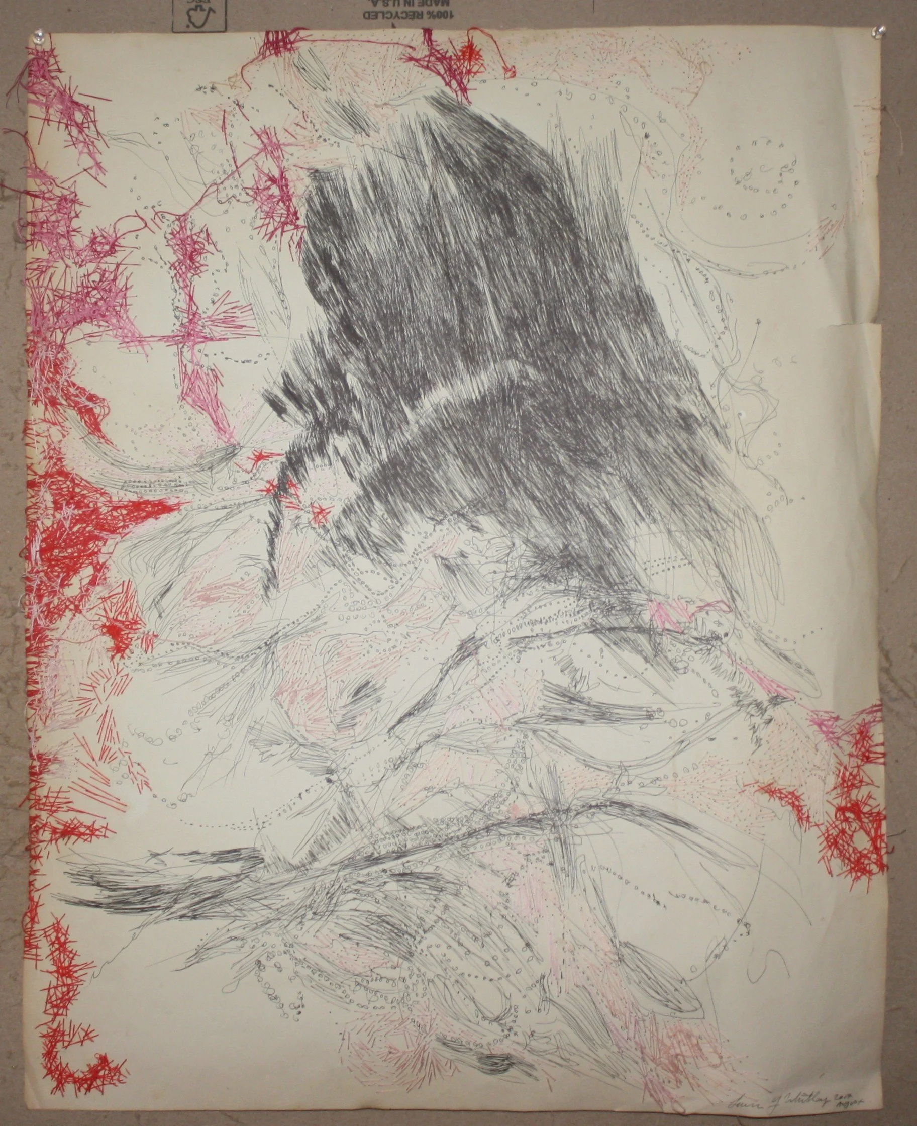 Abstract Drawing with Embroidery