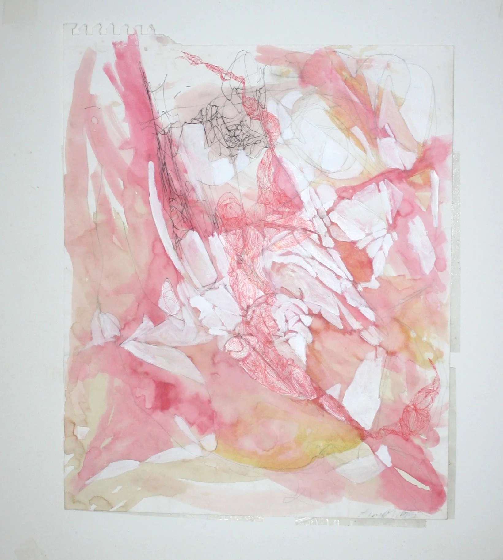 In Mat Abstract Drawing with Watercolor and Sound