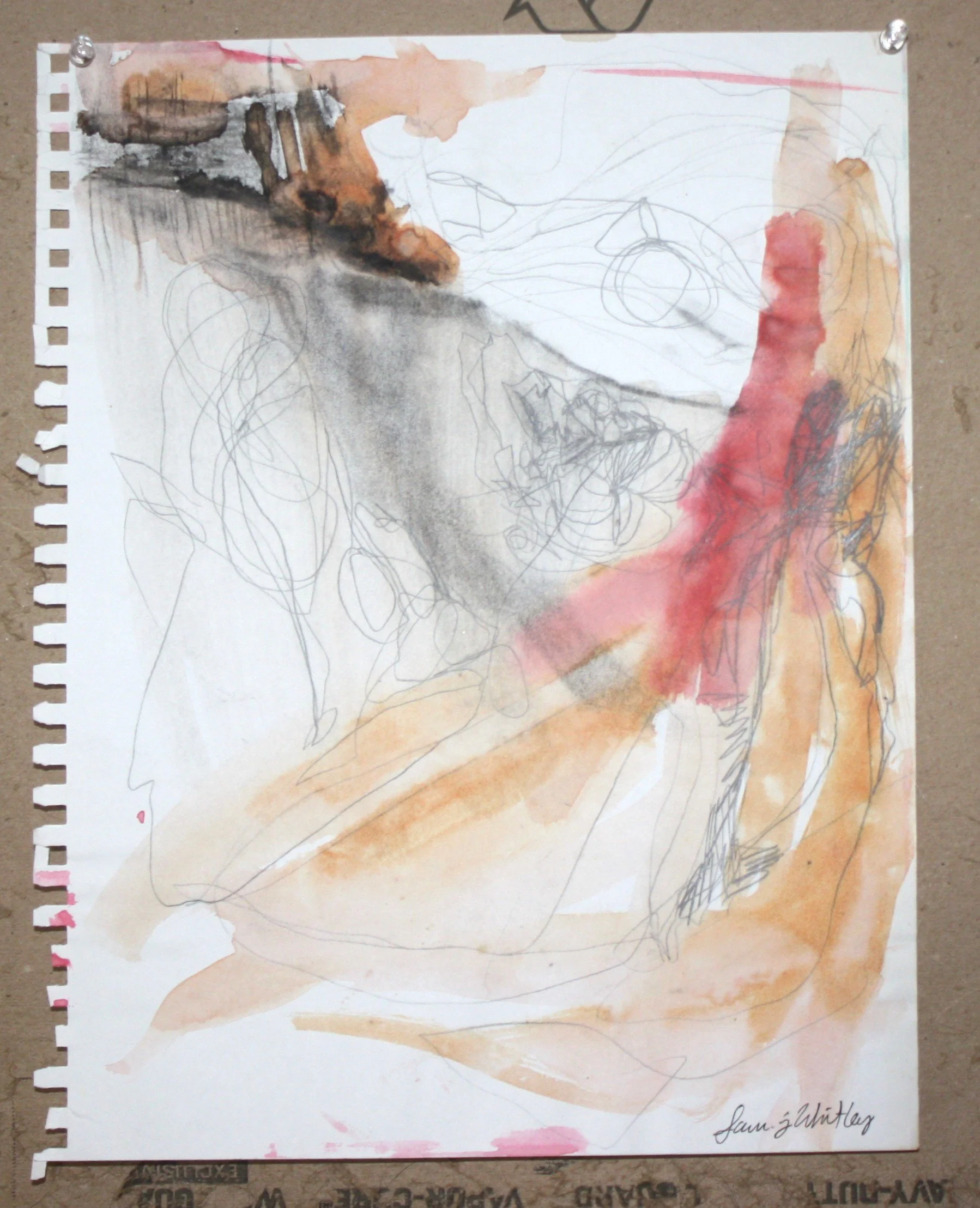 Song in Sunset Abstract Drawing