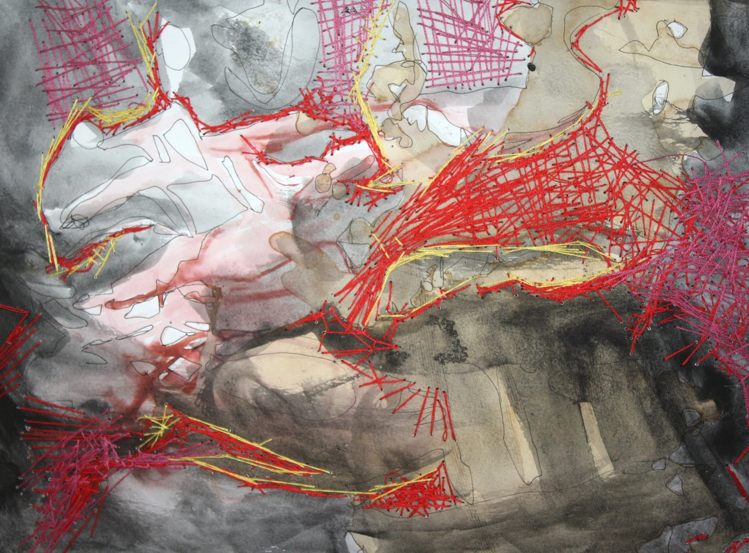 Sewn Abstract Drawing