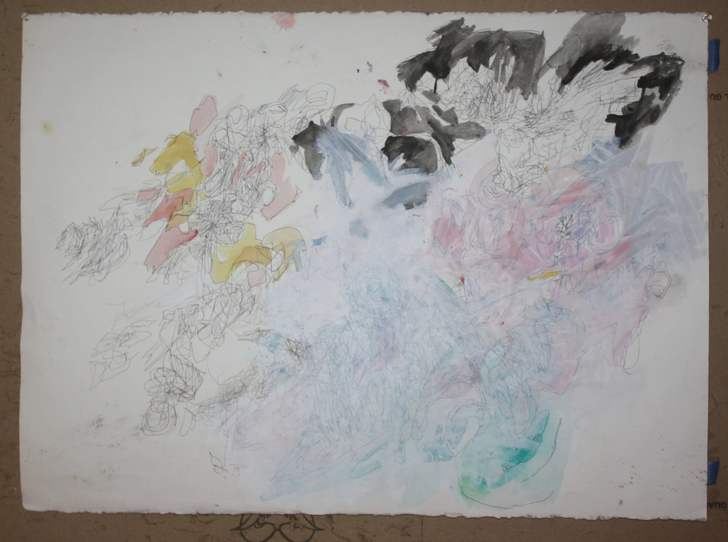 Double Sided Abstract Drawing - one side shown the other is a surprise