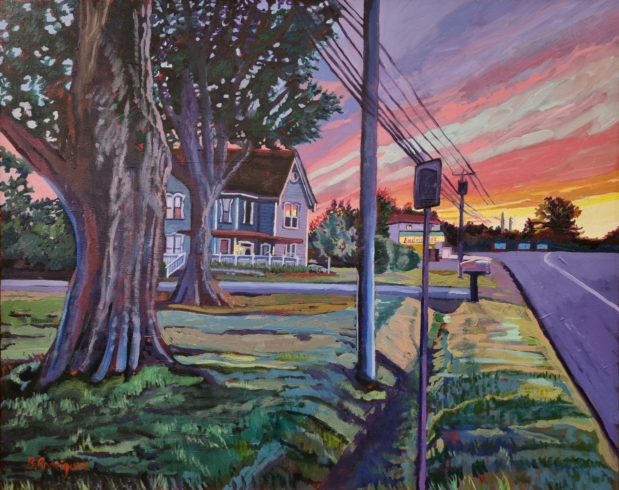 SUNSET, CHAUTAUQUA, NEW YORK
Oil & Acrylic Paint, Pencil
30" x 24" Canvas; Maple Frame
$2,000