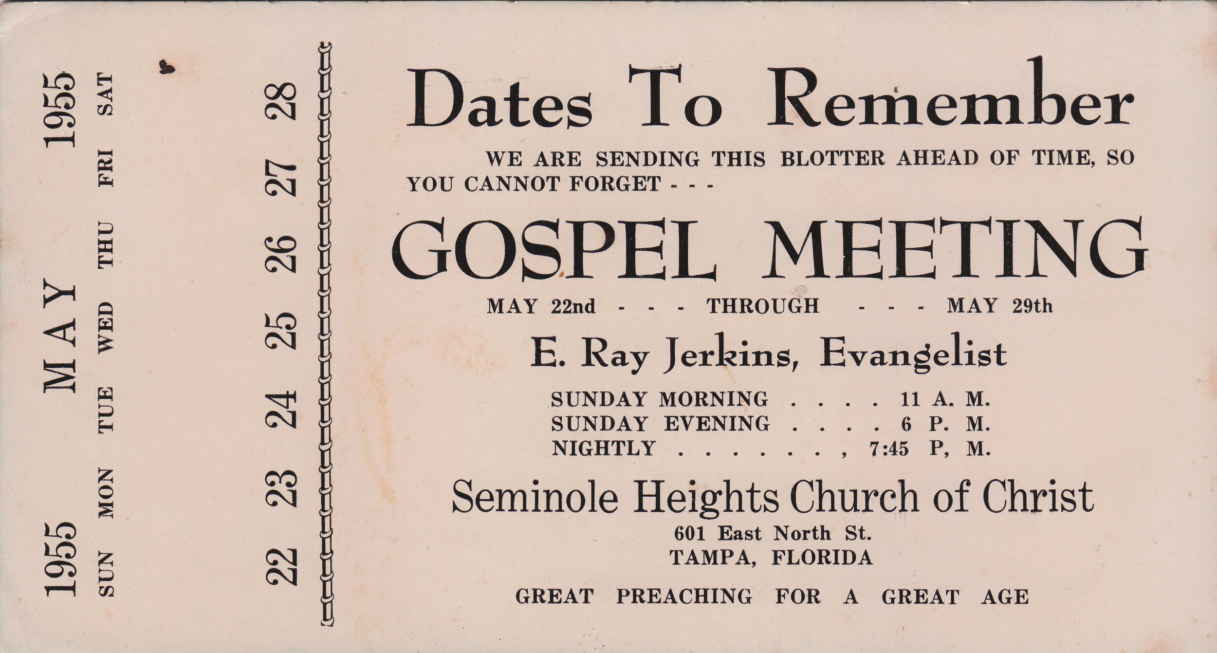 Gospel Meeting Ad, 1955
