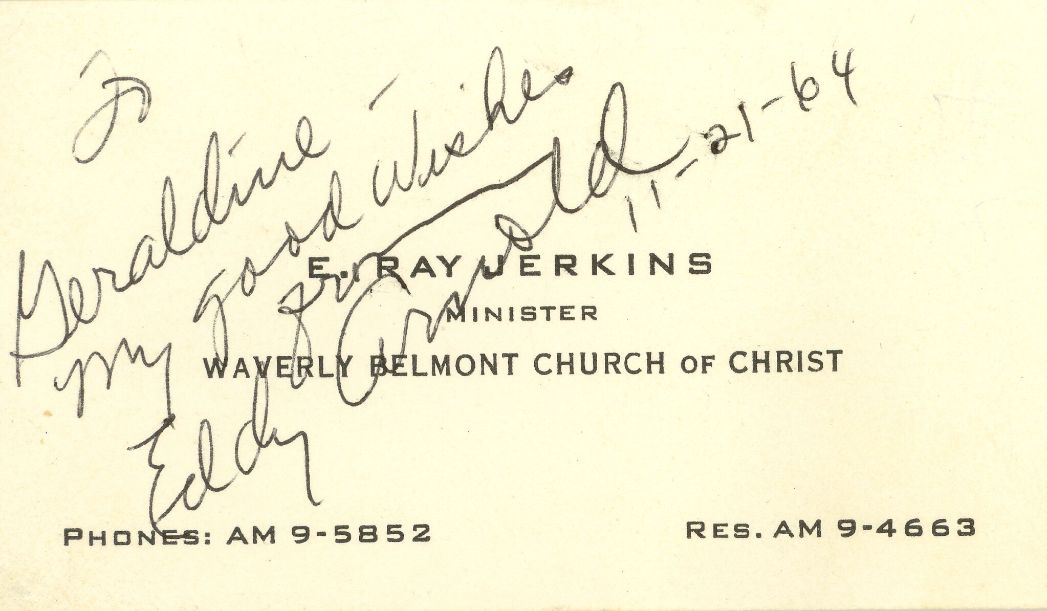 Eddie Arnold Autograph, 1964