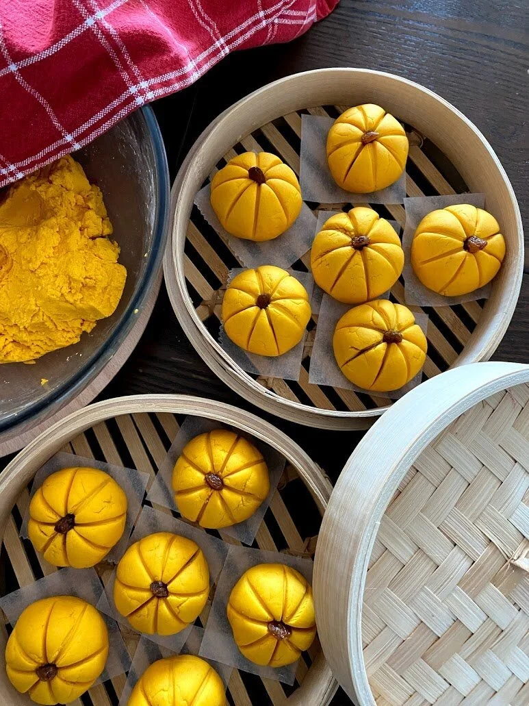 Pumpkin Mochi with Lotus Paste