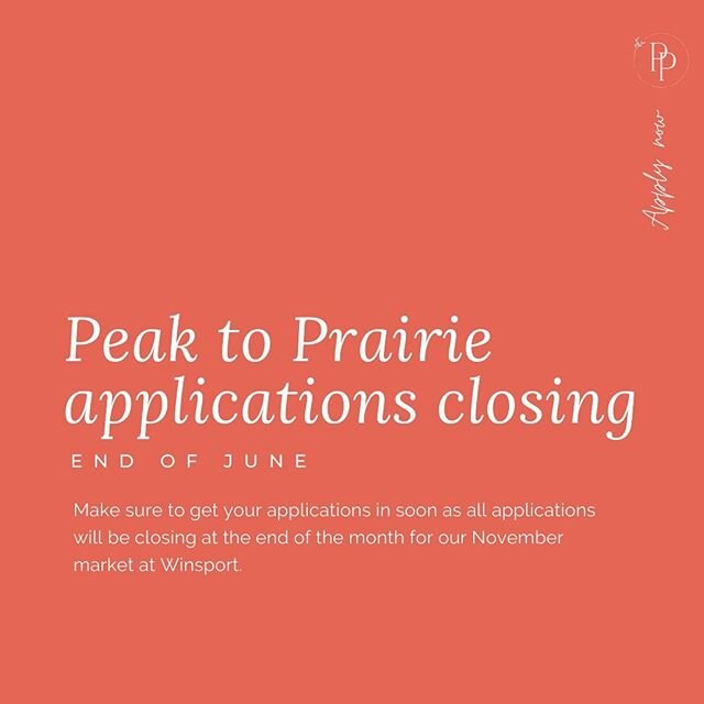 Applications are closing! Tag your favorite local small shops below to make sure they apply to our first ever Peak to Prairie Market happening November 14th at Winsport. ⠀
⠀
For those small businesses that have applied already - Thank you! We will be