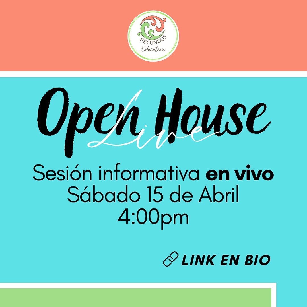 ⚠️&iexcl;Reg&iacute;strate ahora mismo!
Asistir a un Open House (sesi&oacute;n informativa) de Fecundus Education en vivo tiene varias ventajas. Una de ellas es que puedes aclarar todas tus dudas en ese momento directamente con la fundadora, @ferkane