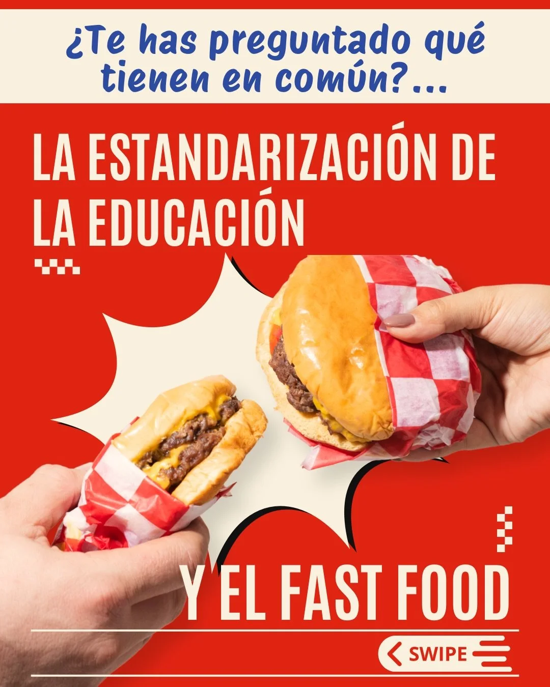 La educaci&oacute;n tradicional y el fast food tienen m&aacute;s en com&uacute;n de lo que parece, y vale la pena detenerse a pensarlo, porque hay una alternativa real que est&aacute; a tu alcance.

&iquest;Qu&eacute; opinas? 
&iexcl;T&uacute; puedes