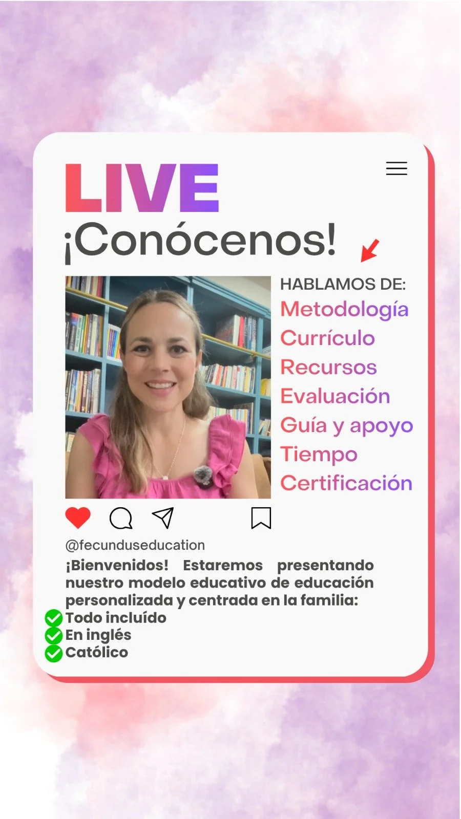 Conócenos. Metodología, Currículo, Recursos, Evaluación, Guía y Apoyo, Tiempo, Certificación