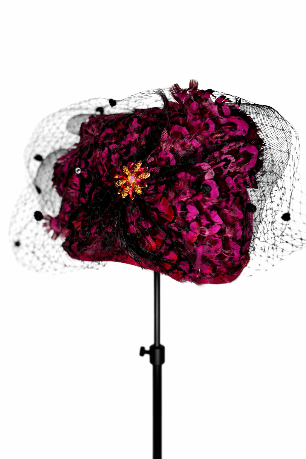 Vintage Feather & Veil Pillbox Hat – Doeskin Made in the USA