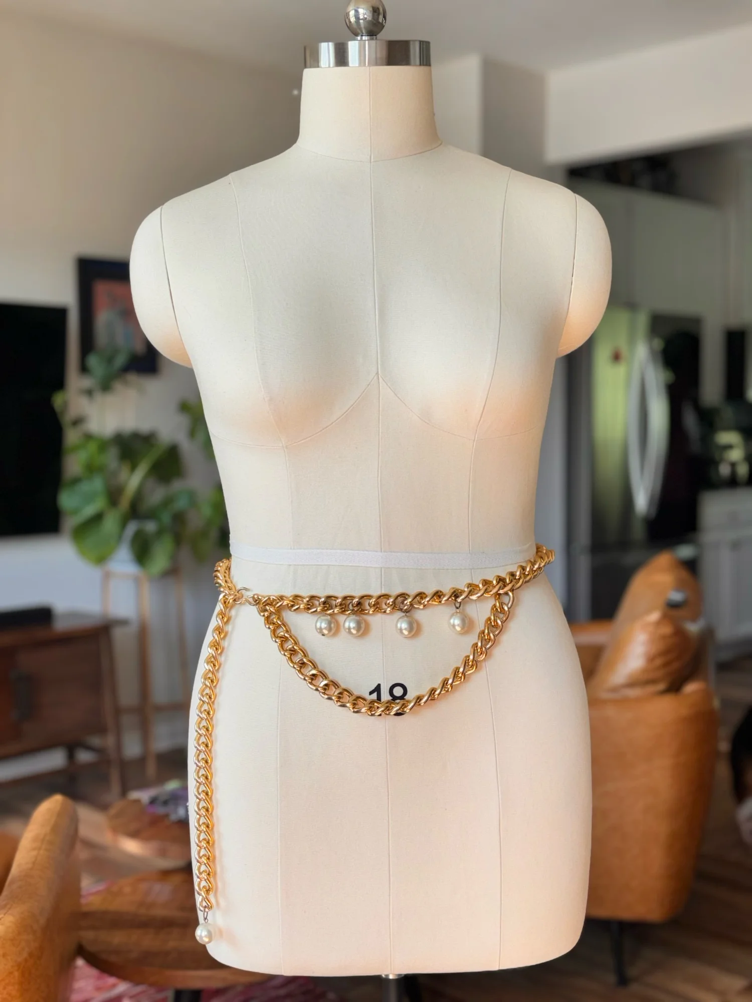 Vintage Gold Chain & Pearl Waist Belt — MY Thrift Fix