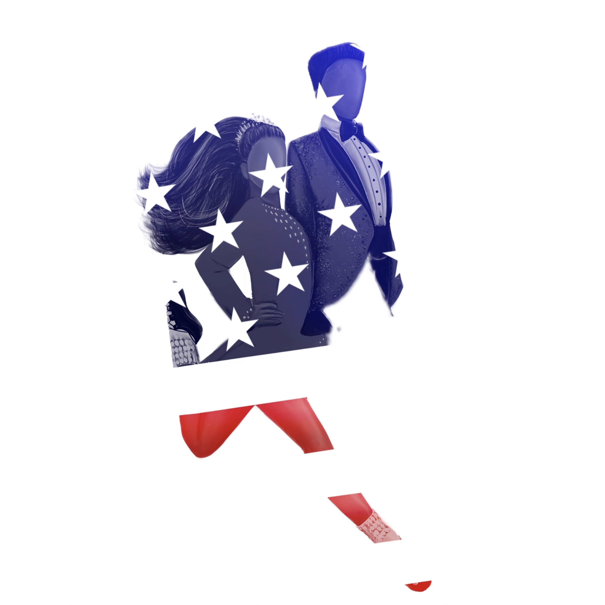 Dancers in flag silhouette