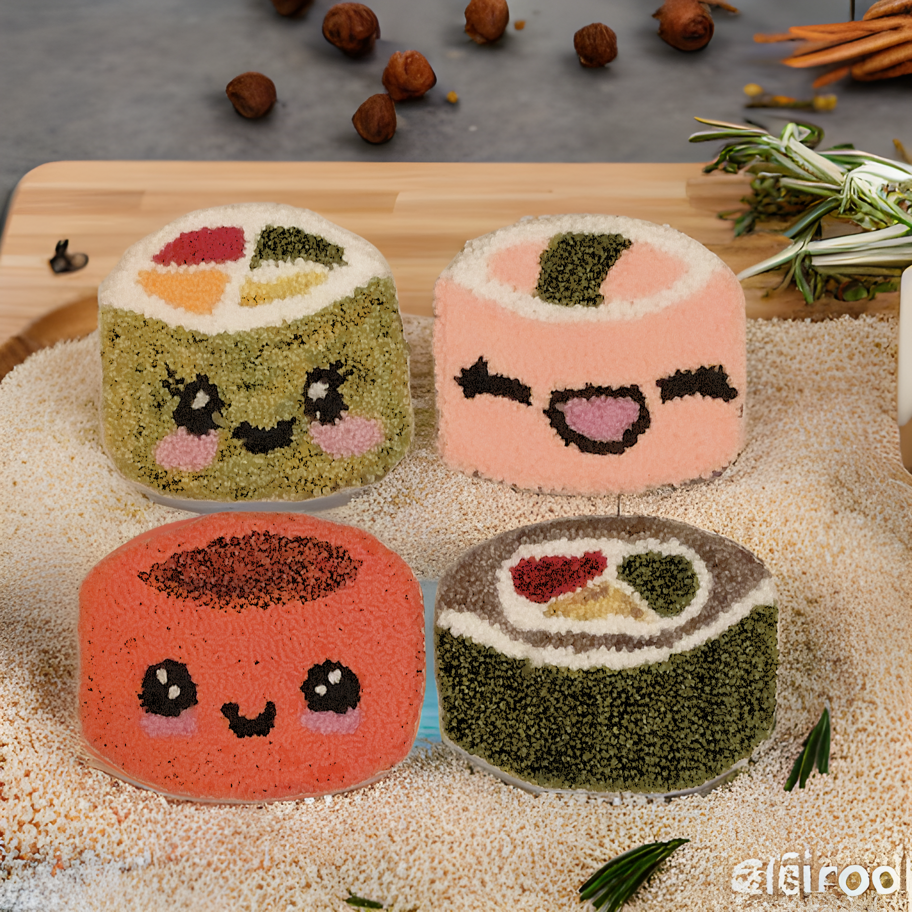 Punch Needle Coasters/Mug Rugs