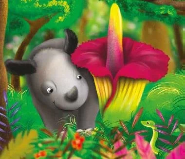 Pygmy rhino and flower.jpg