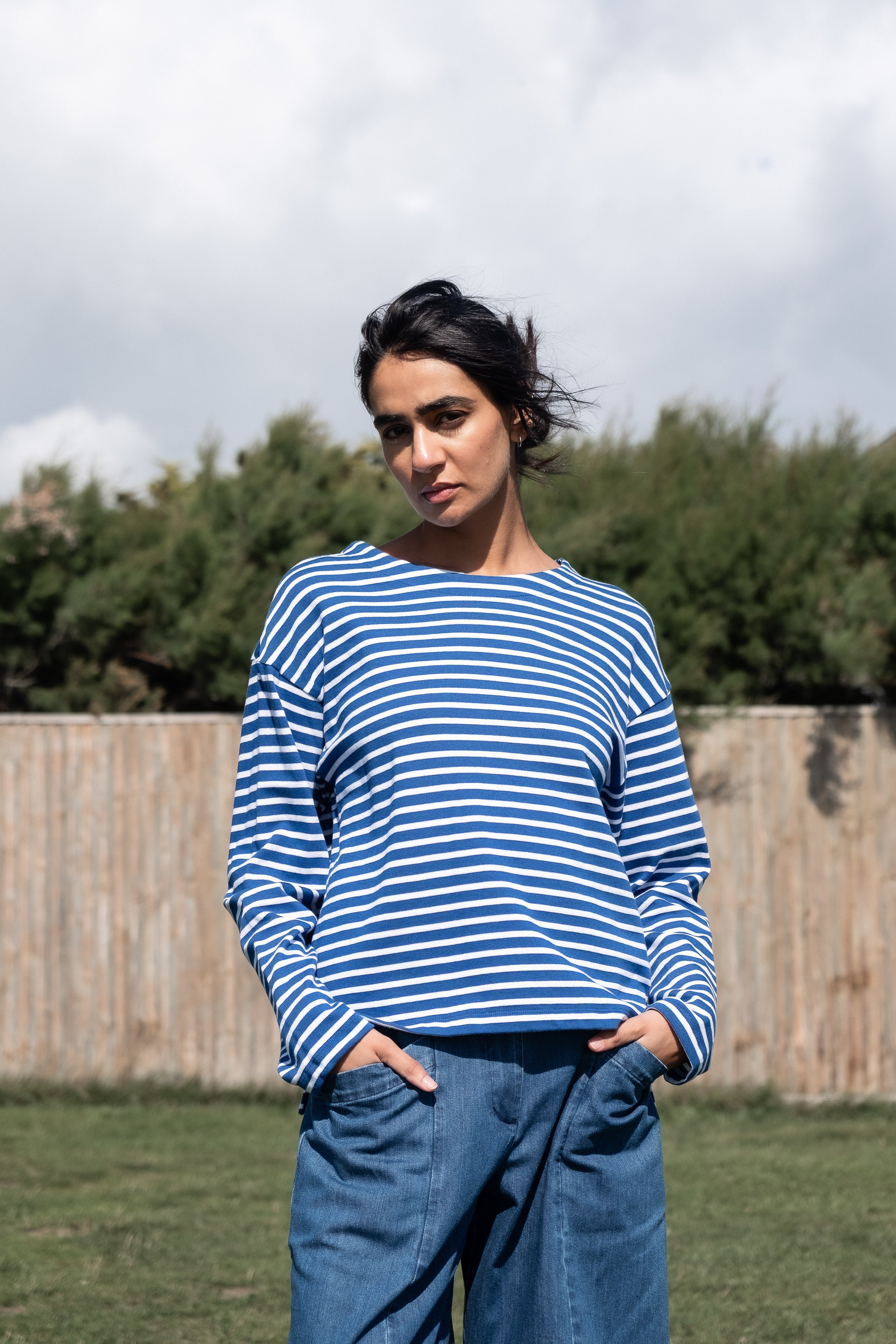 BIBICO Zoe relaxed t-shirt - Blue stripe