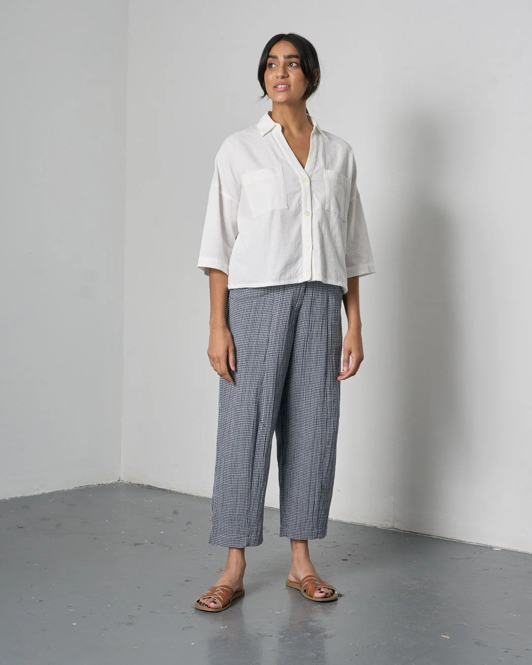 BIBICO Lorren trousers - Navy check