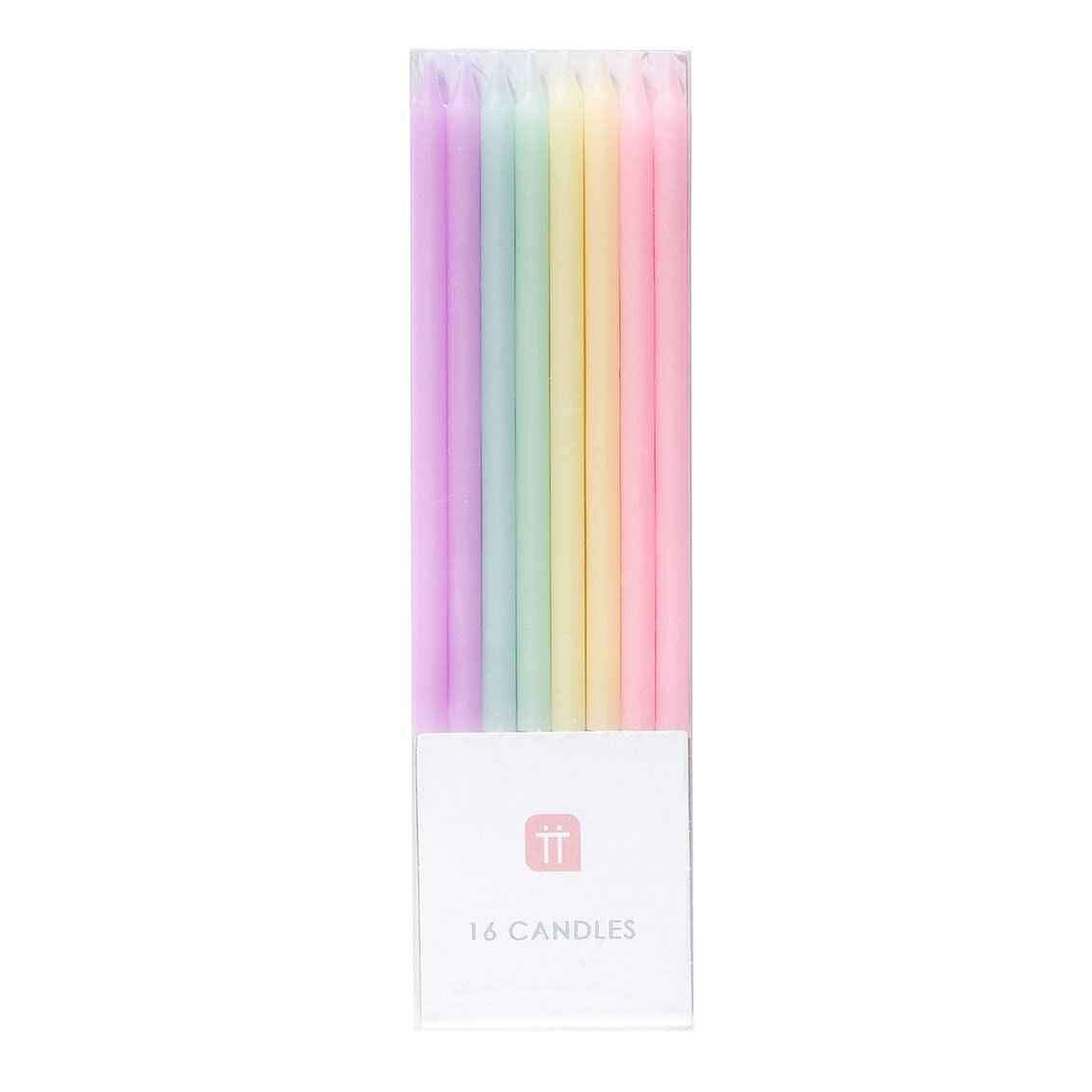 Talking Tables 16 Tall Pastel Candles