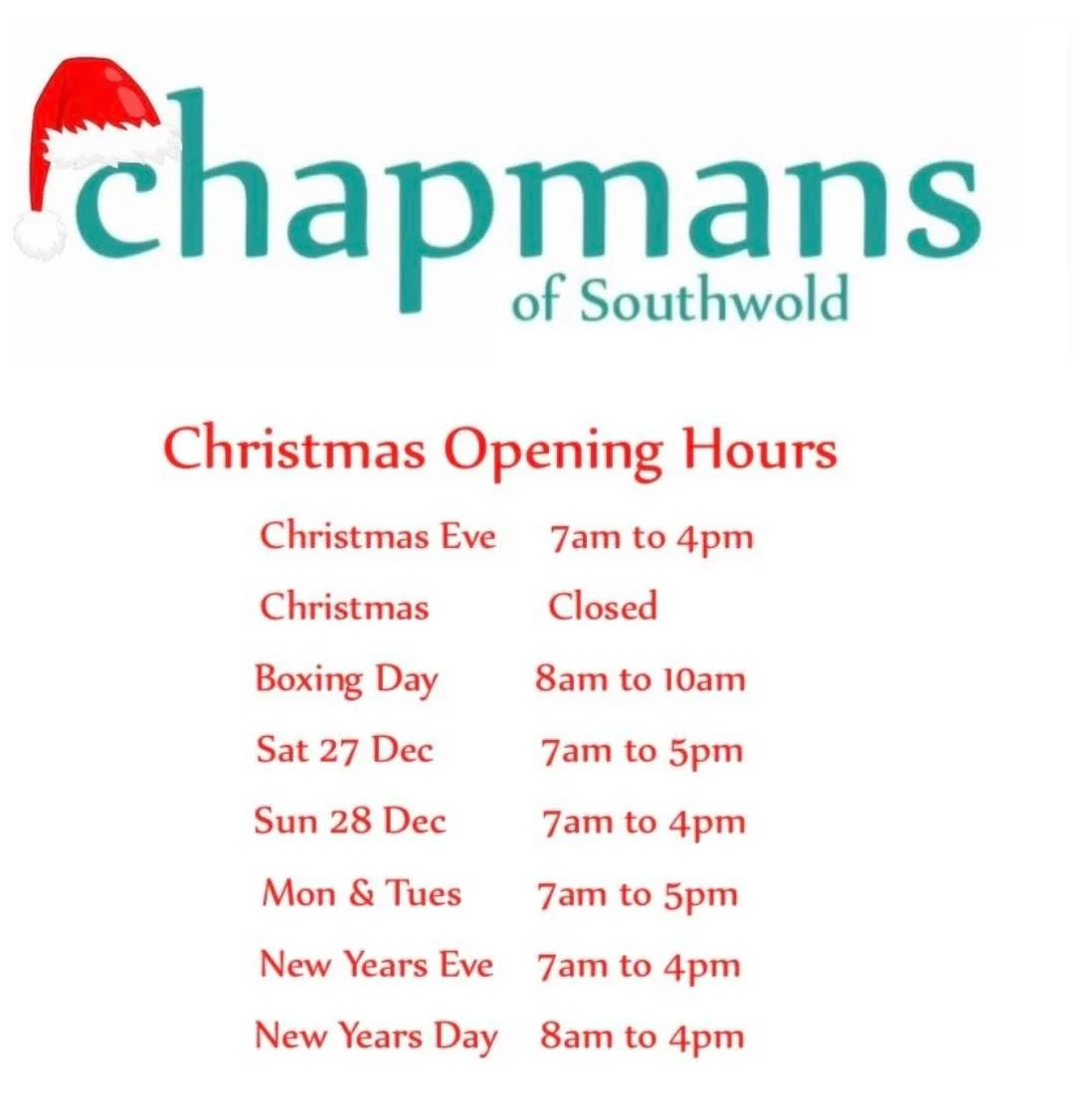 Our opening hours for Christmas and New Year. There will be newspapers on Boxing Day so we are open 8-10am if you want one